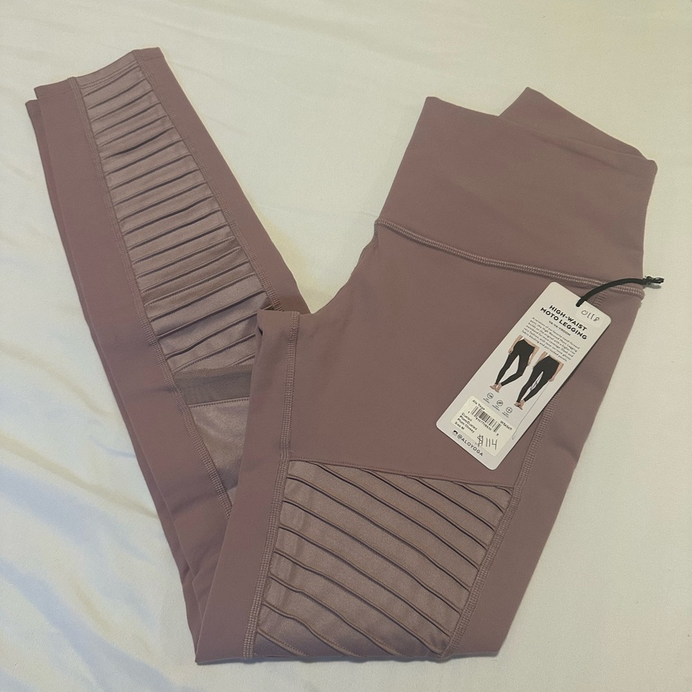 ALO Yoga Mauve High-Waist Moto Leggings